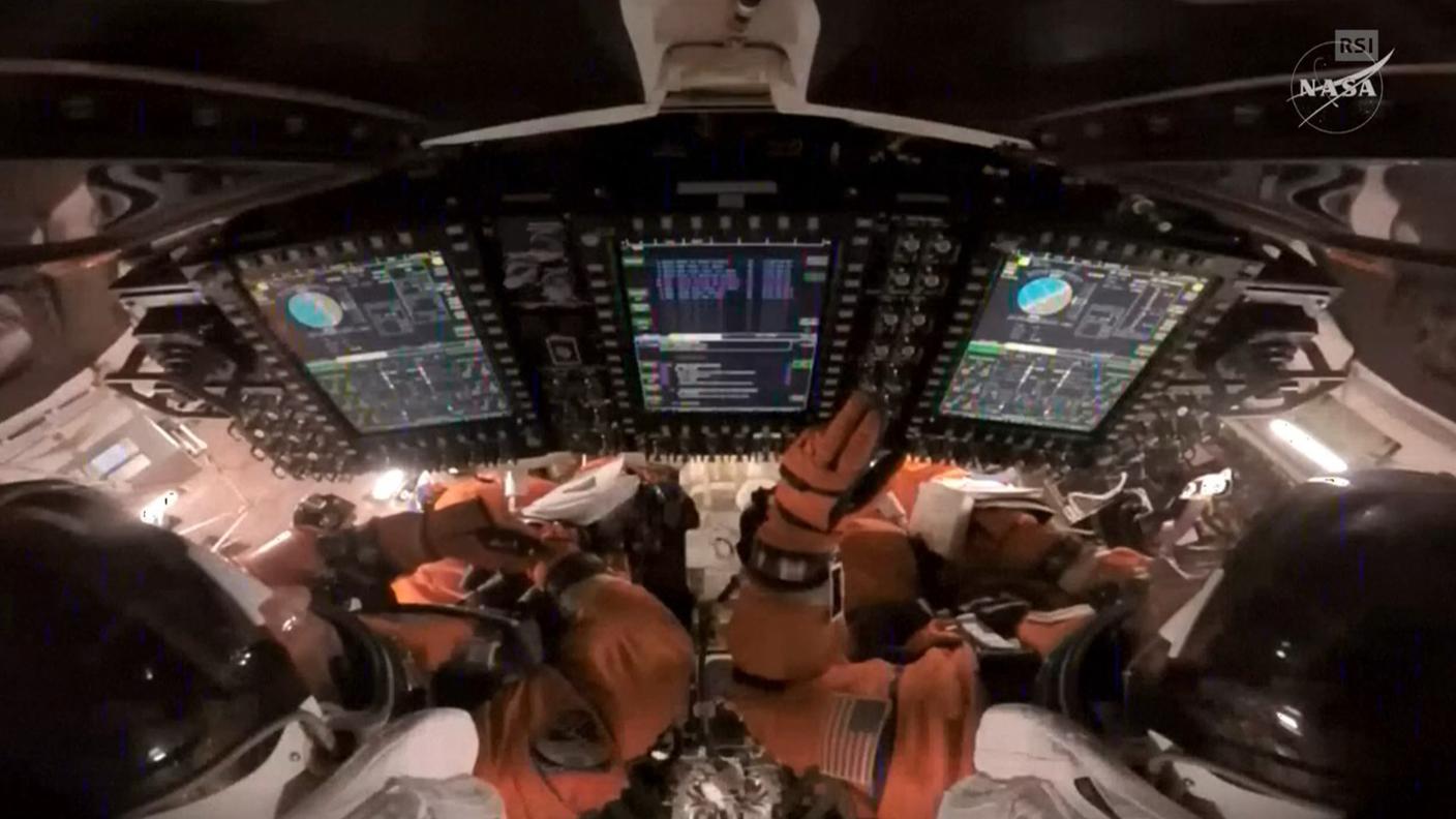 Durante il rientro della capsula Orion sulla Terra