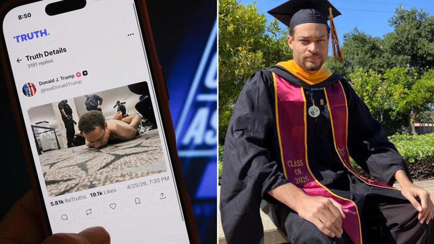 Una foto combo mostra Cole Tomas Allen, 31enne di Torrance in California