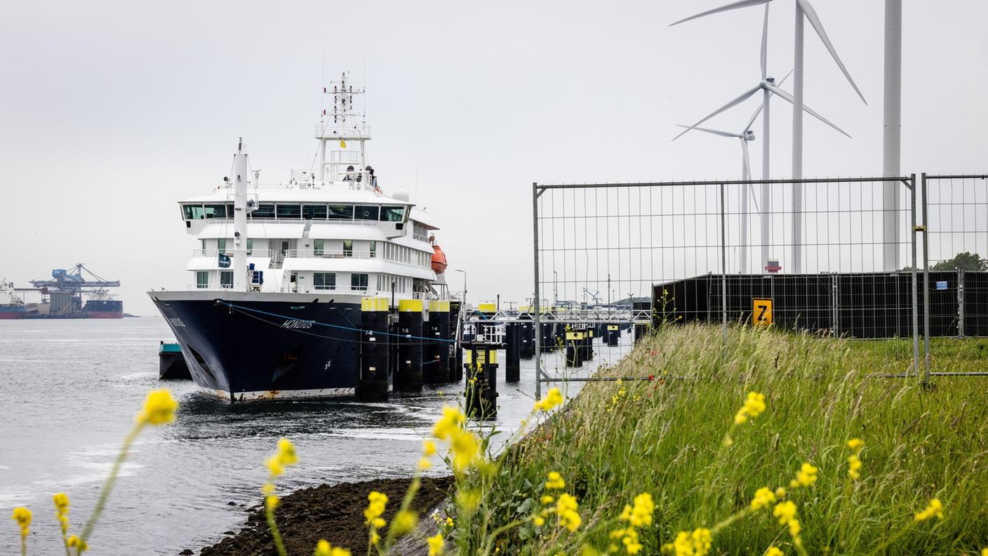 La nave Hondius a Rotterdam