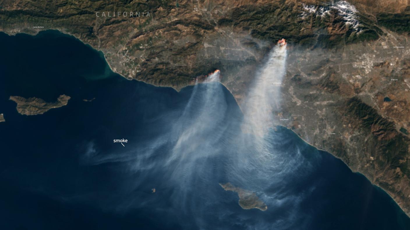 Un'immagine satellitare resa disponibile grazie al programma di osservazione della Terra dell'Unione Europea Copernicus