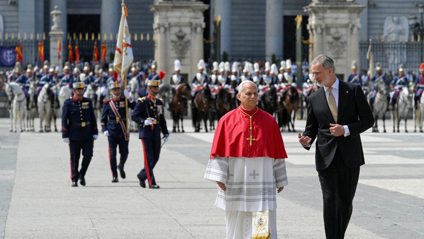 Il Papa con Re Felipe a Madrid