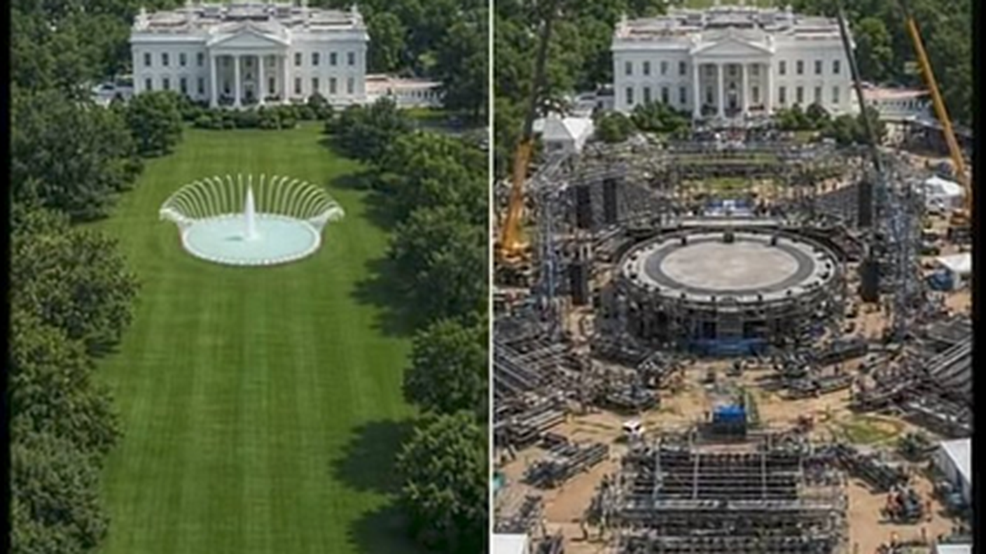 Il South Lawn della Casa Bianca, prima e ora