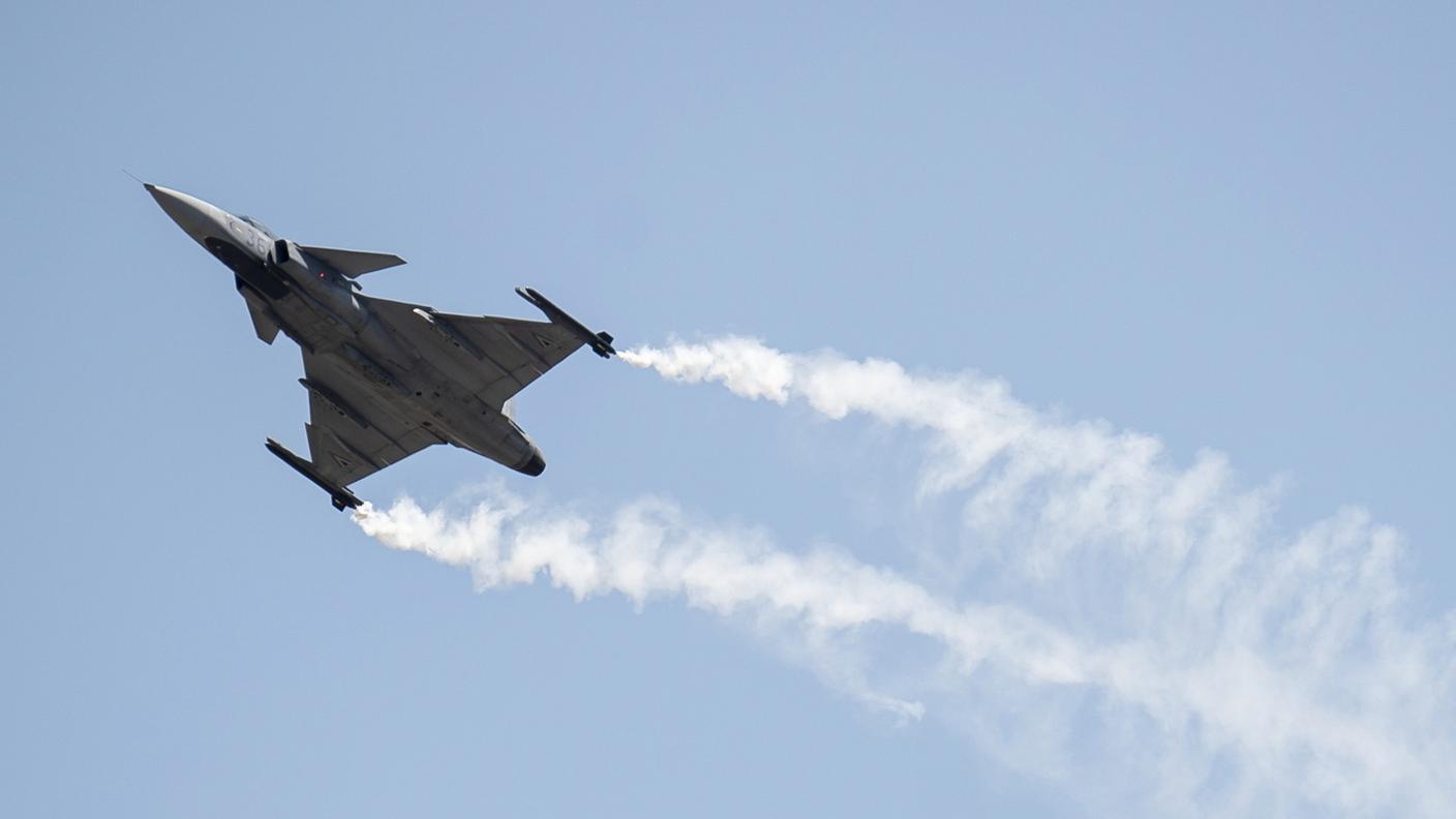 Un aereo da combattimento Gripen