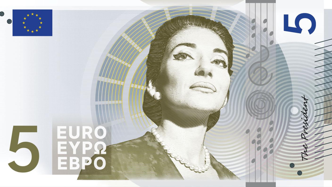 Il volto di Maria Callas in uno dei bozzetti finalisti