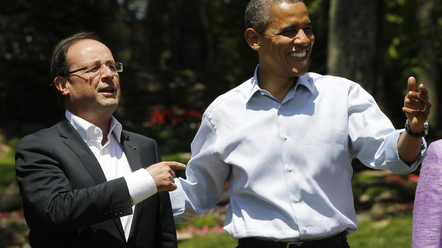 François Hollande e Barack Obama durante il G8 tenutosi nel 2012