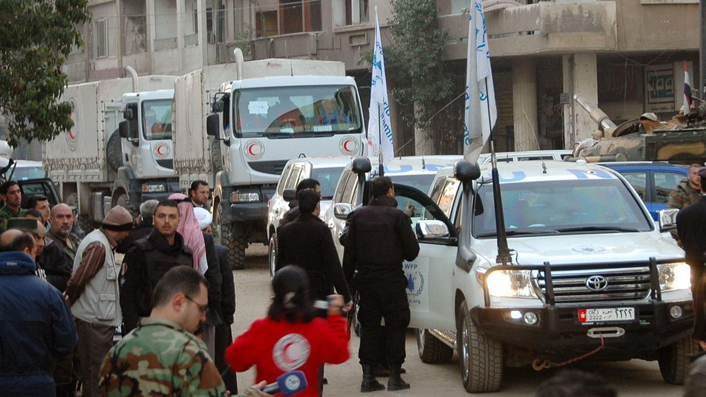 In convoglio dell'ONU lascia la città