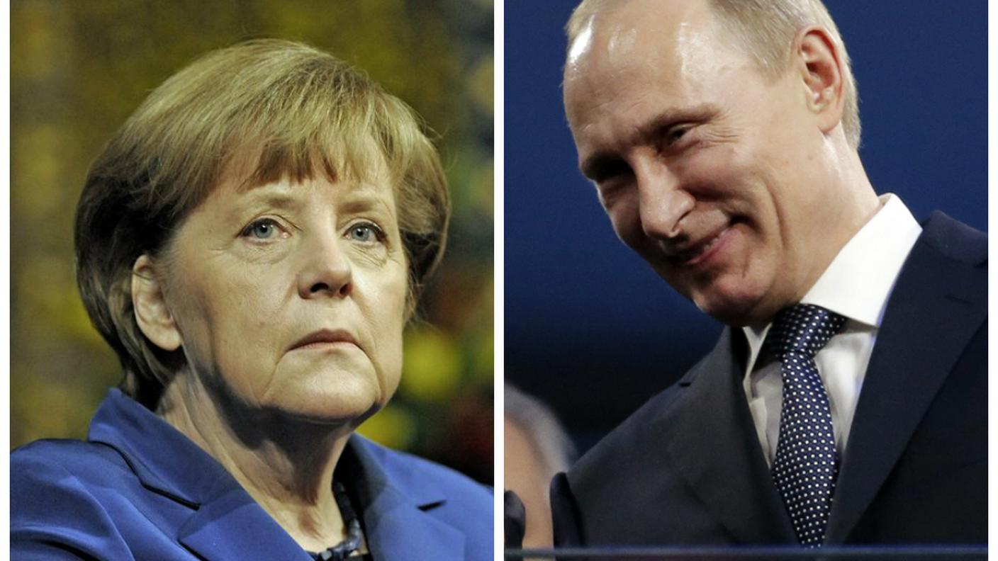 La cancelliera tedesca Angela Merkel e il presidente russo Vladimir Putin