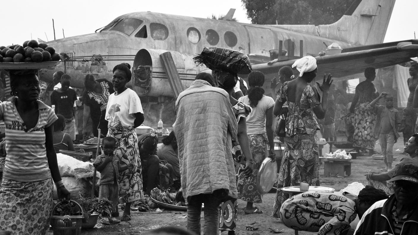 Nel campo profughi di Mpoko, all'aeroporto di Bangui