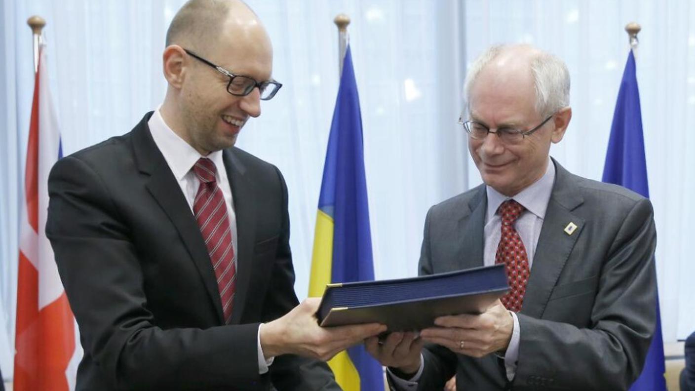 Arseni Iatseniuk con Herman Van Rompuy