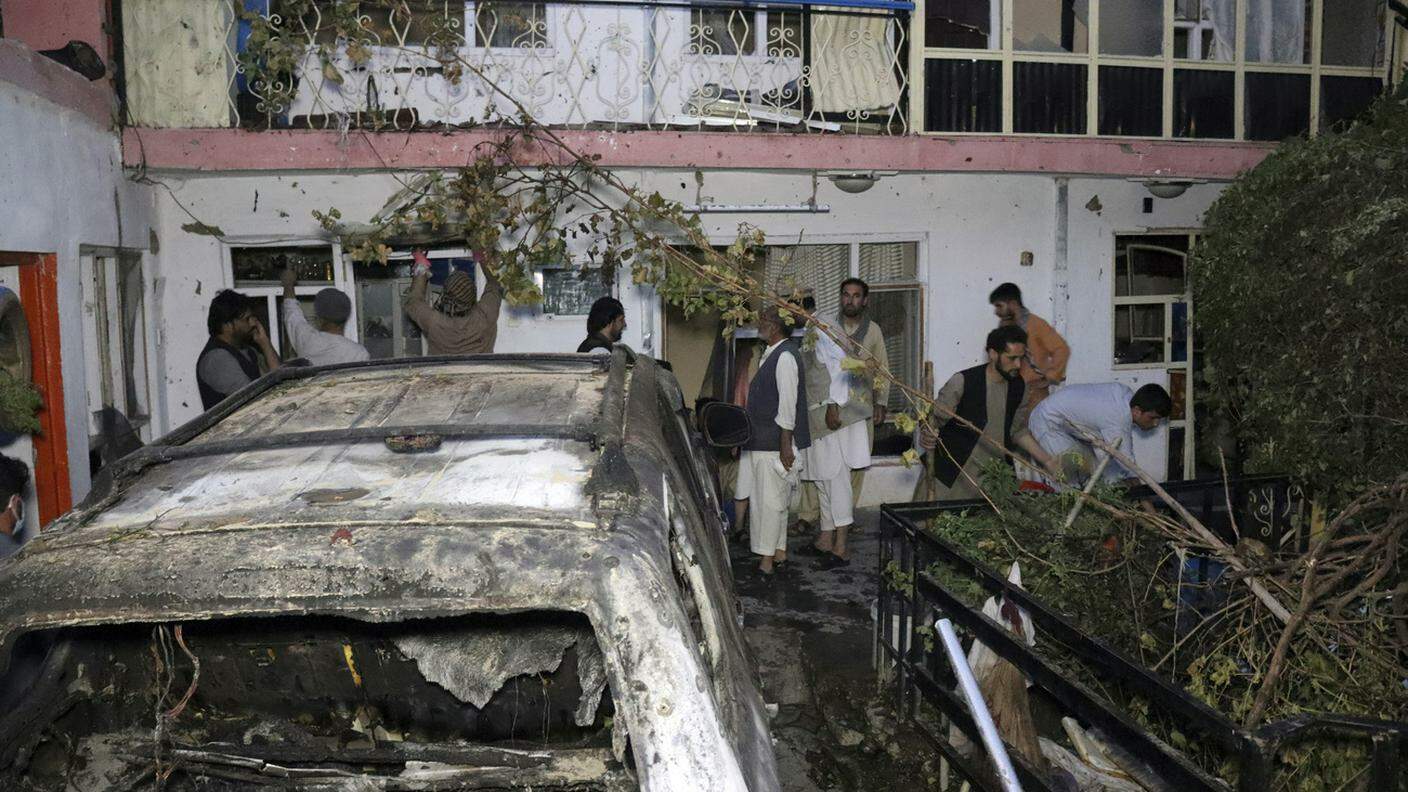 La casa colpita a Kabul. Domenica un drone ha distrutto un'auto con a bordo kamikaze dell'ISIS-K