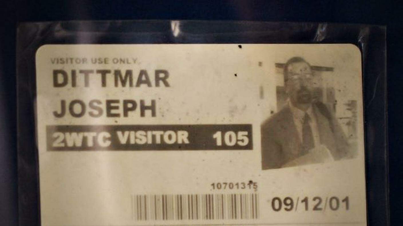 Il badge d’ingresso di Joe Dittmar al World Trade Center valido sino al giorno successive