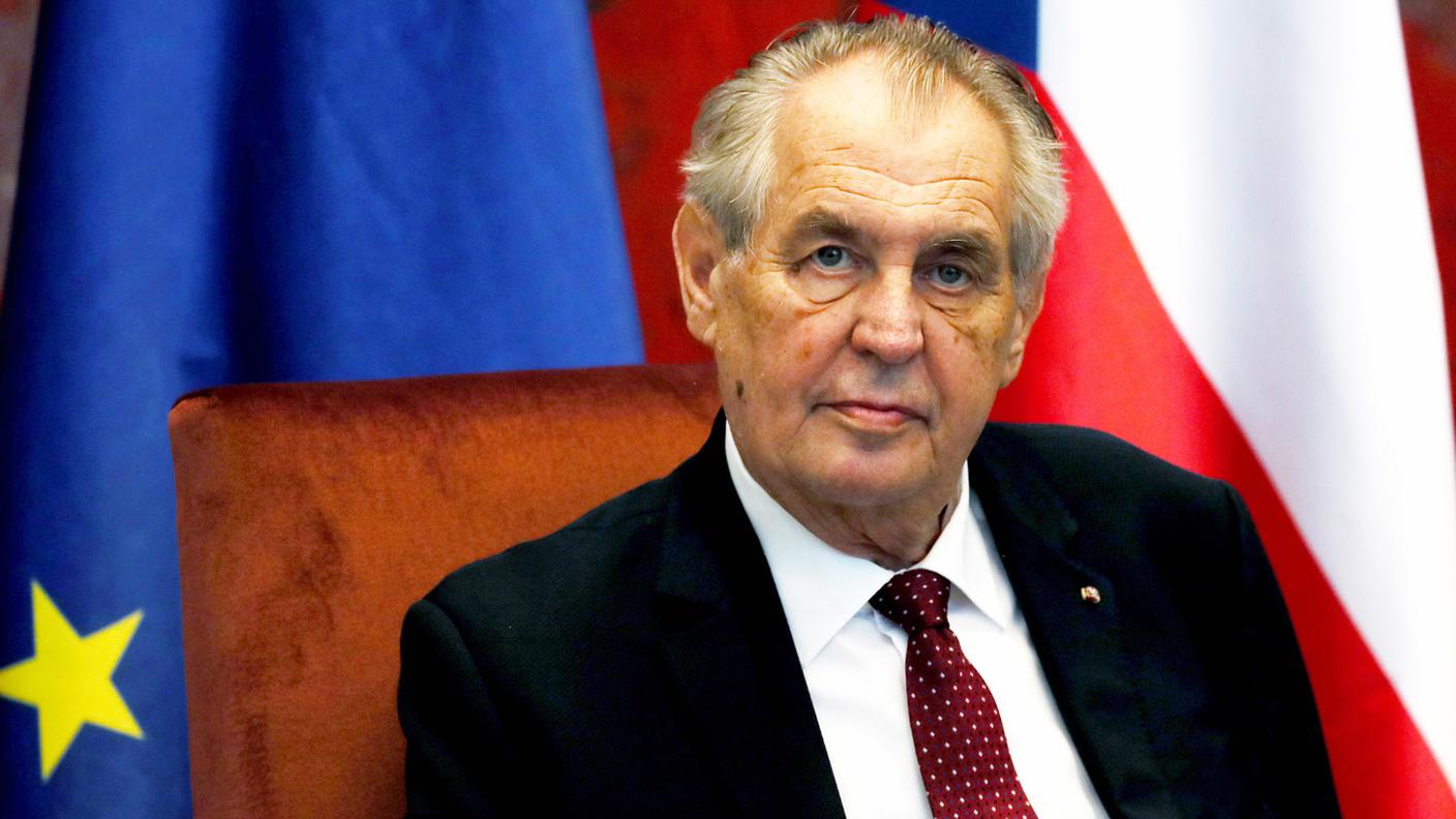 Il presidente della Cechia, Milos Zeman