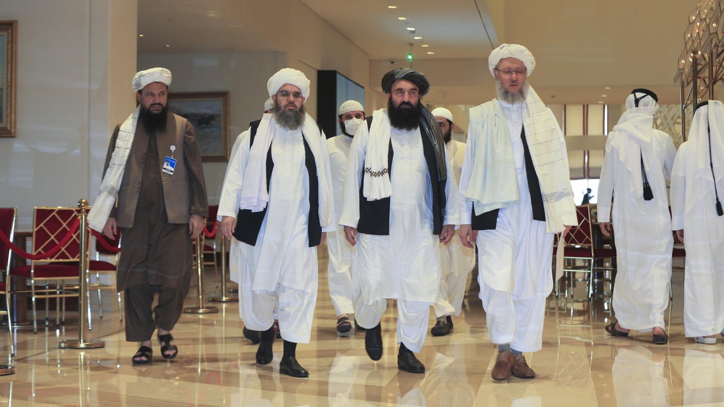 Talebani a Doha in una foto d'archivio