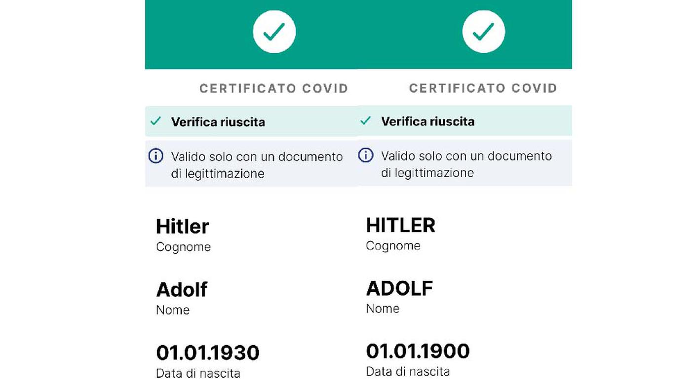 Certificato fasullo 2