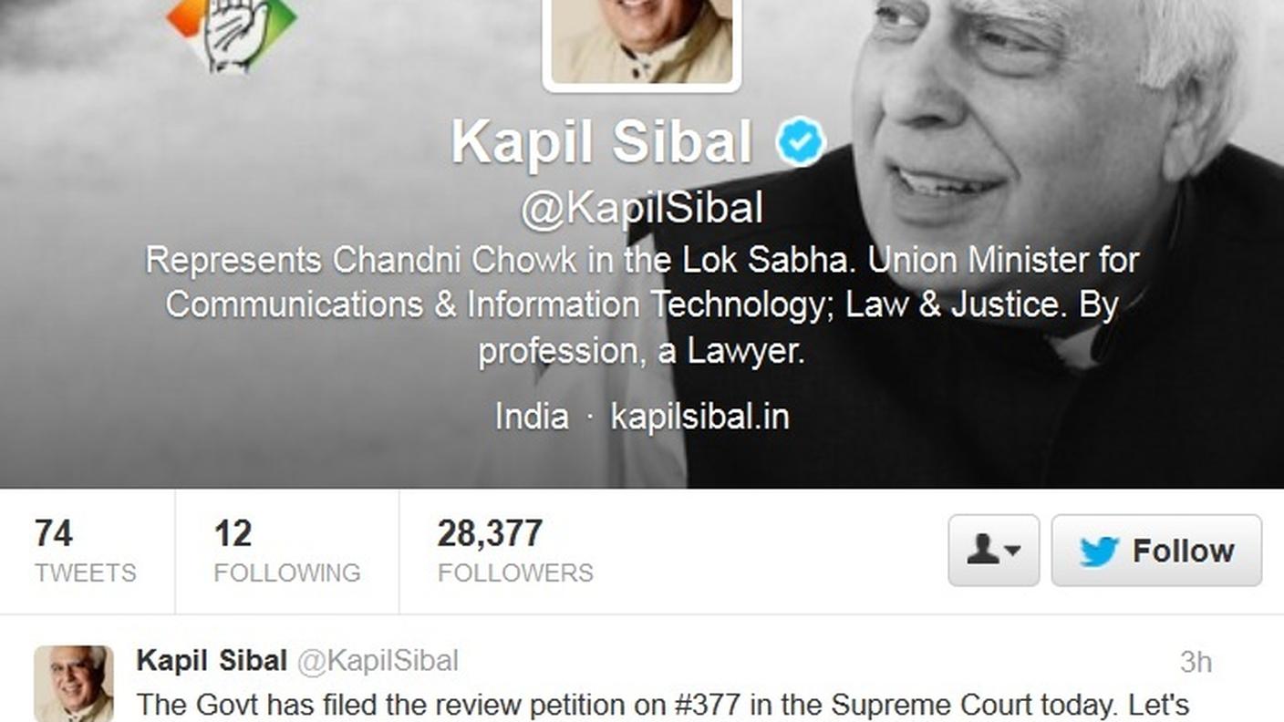 Il tweet di Kapil Sibal