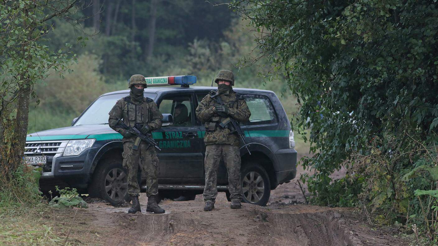 Guardie polacche sul confine con la Bielorussia