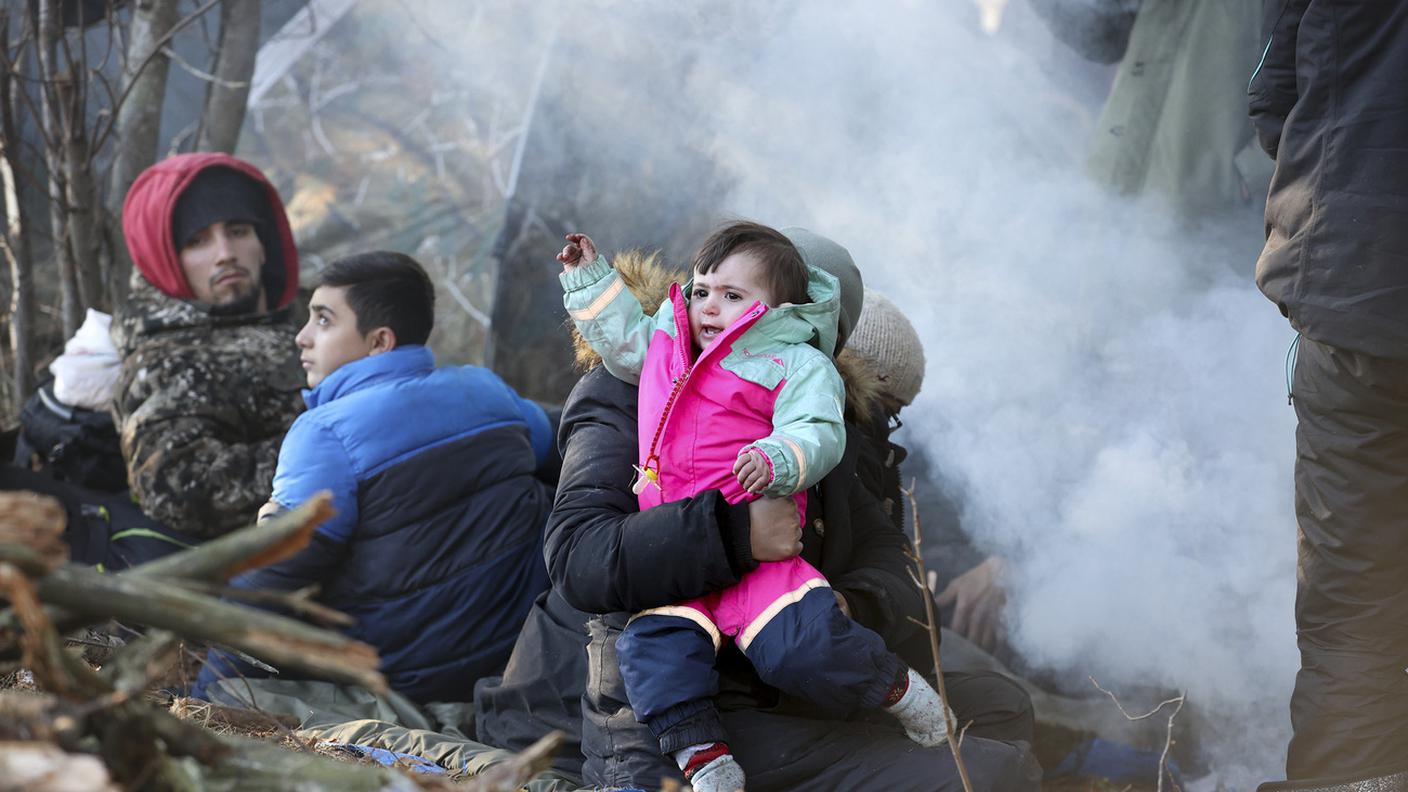 Migranti a Grodno, al confine tra Bielorussia e Polonia