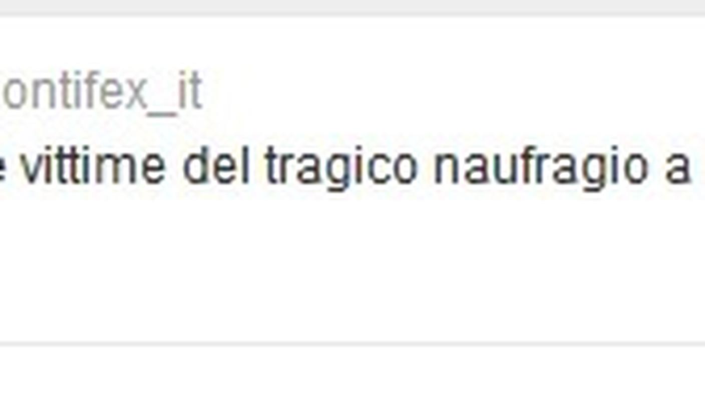 "Viene la parola vergogna: è una vergogna". Lo ha esclamato "a braccio" Papa Francesco riferendosi al naufragio di Lampedusa. Da Twitter