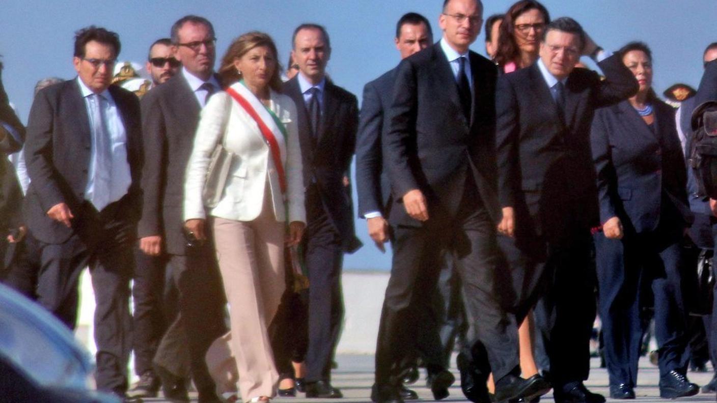Letta e Barroso a Lampedusa