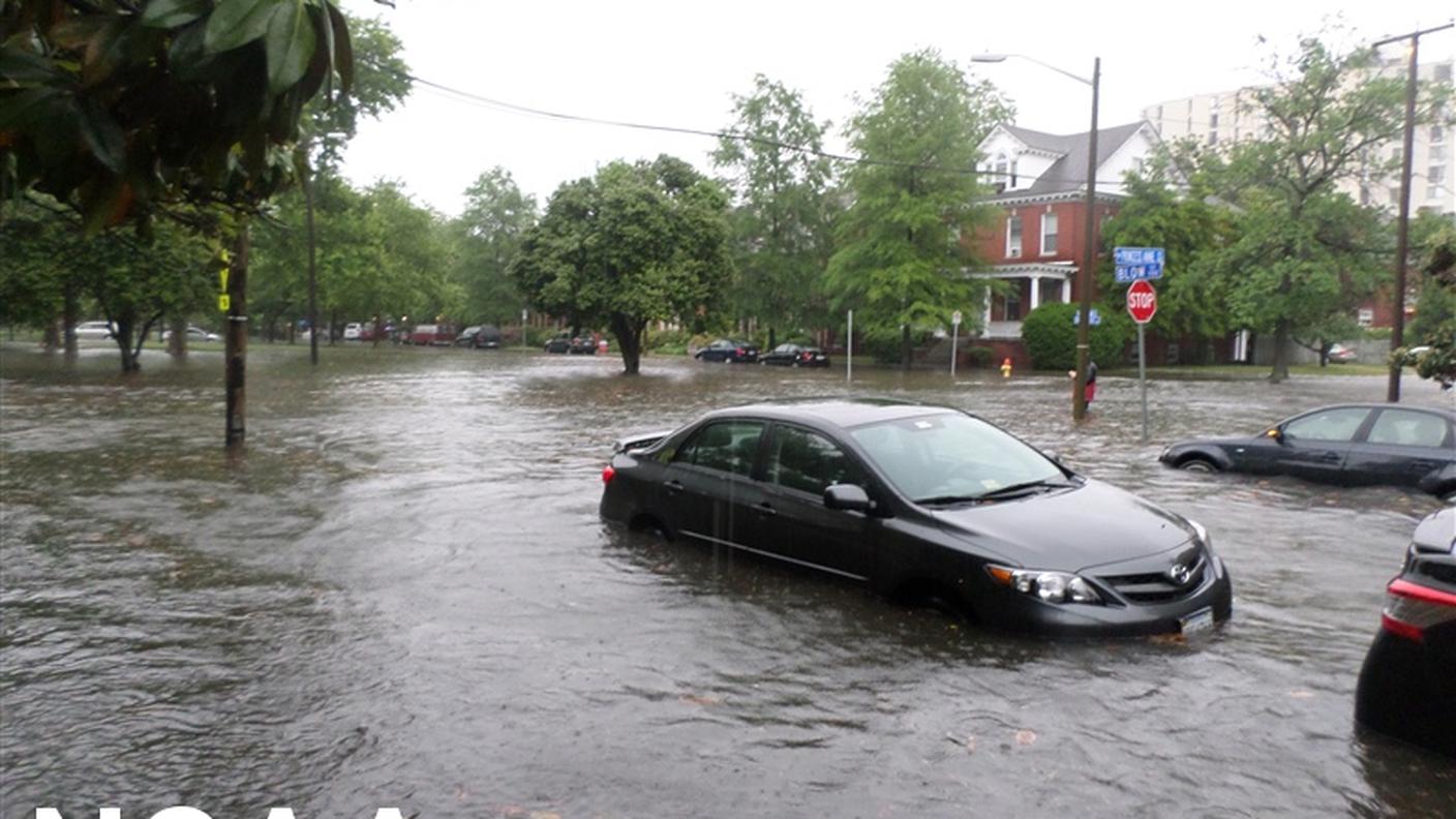 La località di Norfolk, nello Stato della Virginia, colpita da inondazioni nel maggio del 2014