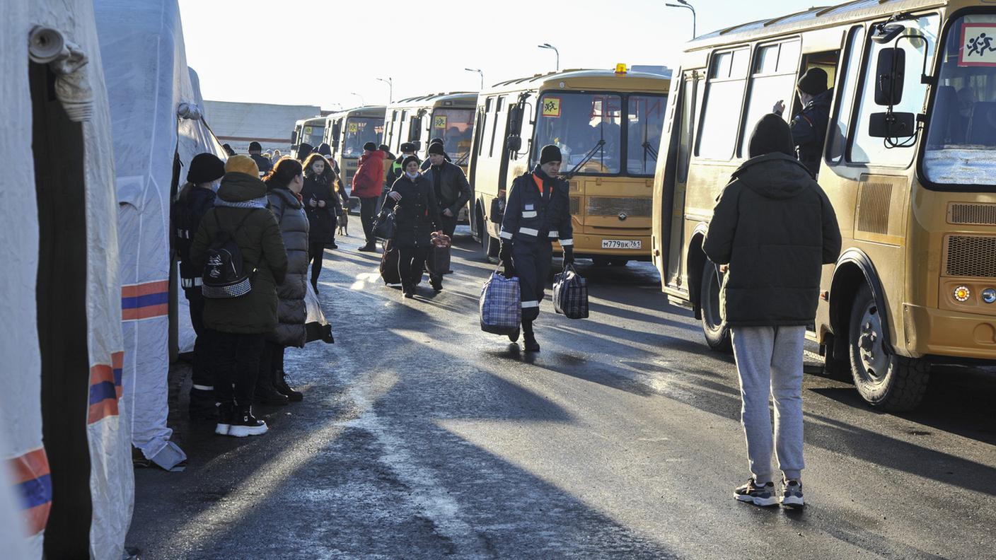 Uno dei campi allestiti nella regione russa di Rostov sul Don per accogliere i civili evacuati dal Donbass