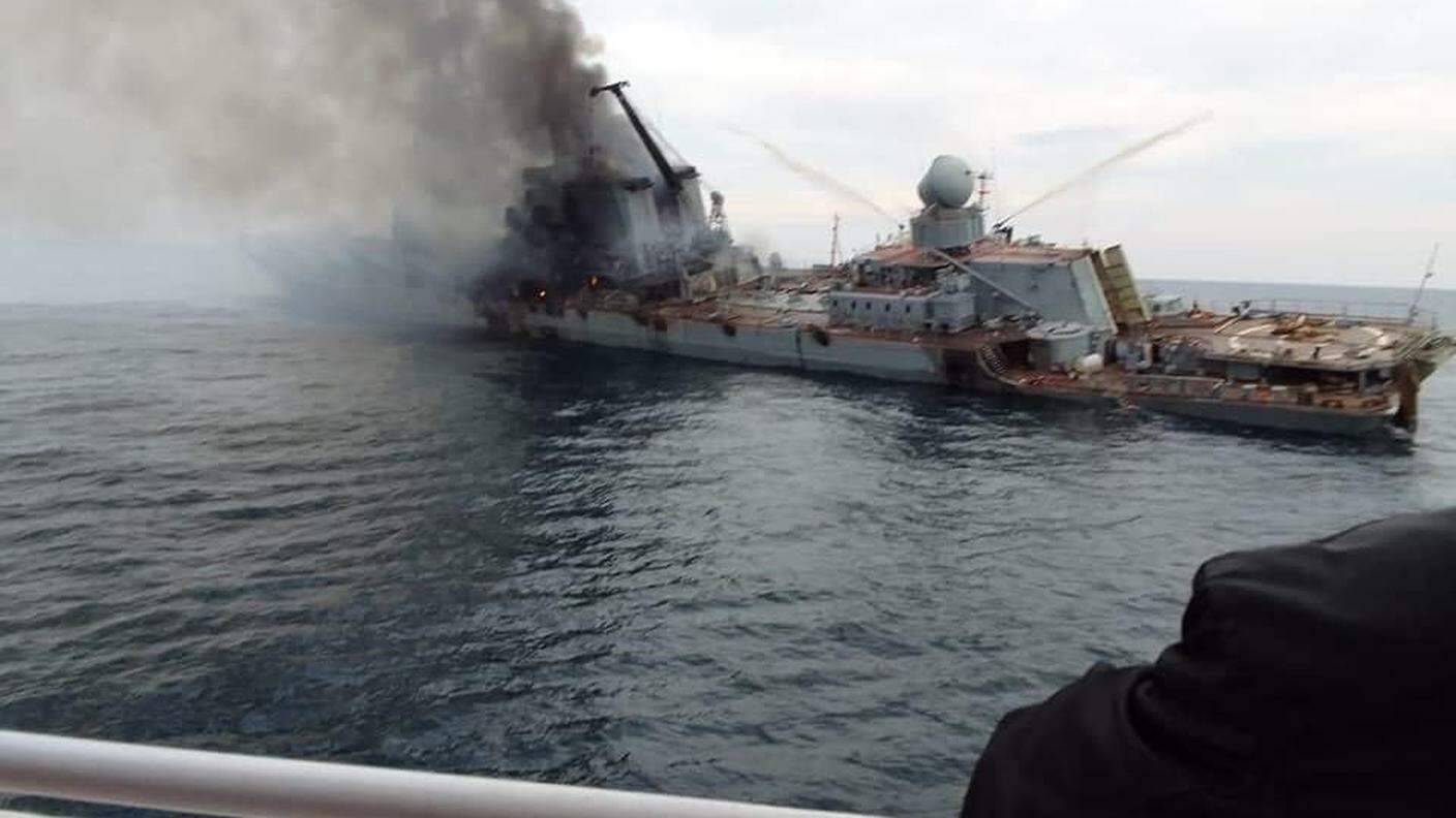 La nave ammiraglia delle forze russe nel Mar Nero è colata a picco tre giorni fa