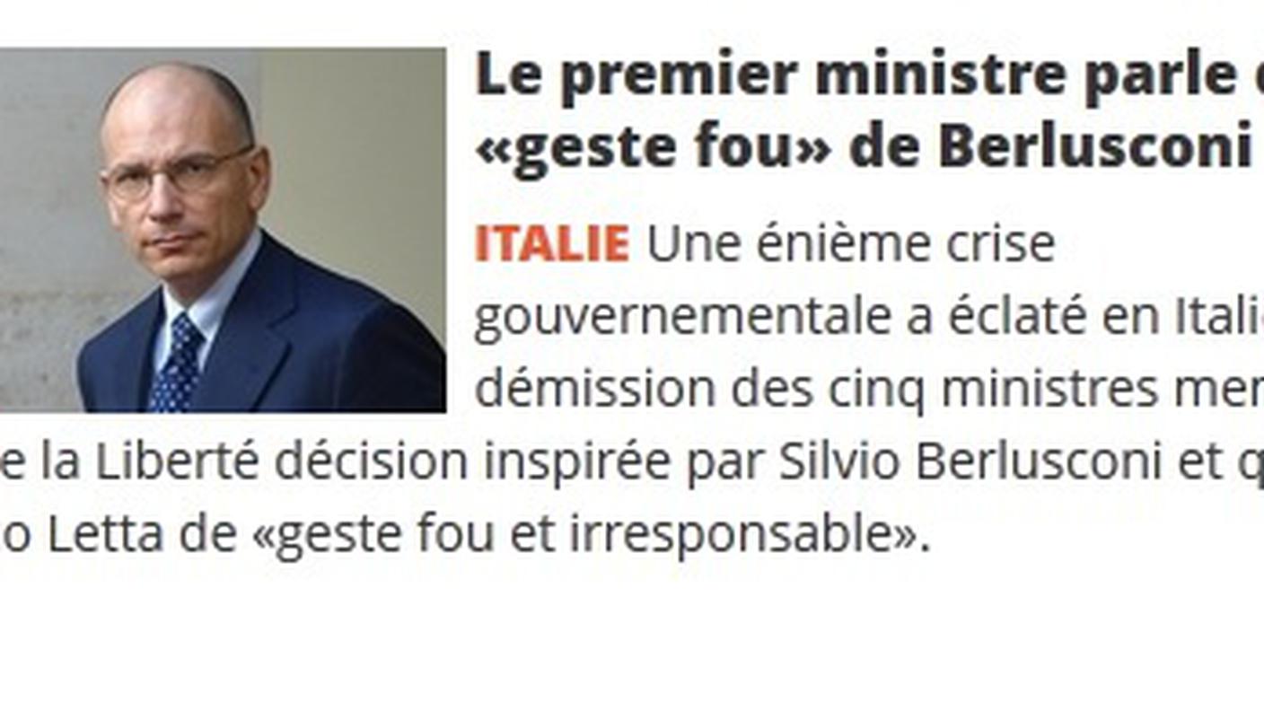 Sul quotidiano svizzero Le matin
