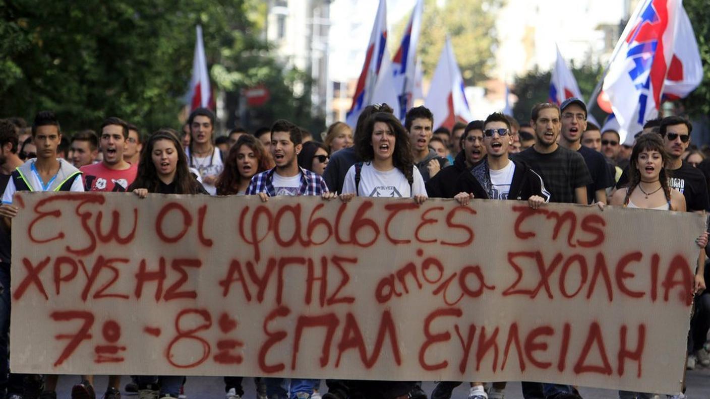 La protesta dei giovani ad Atene