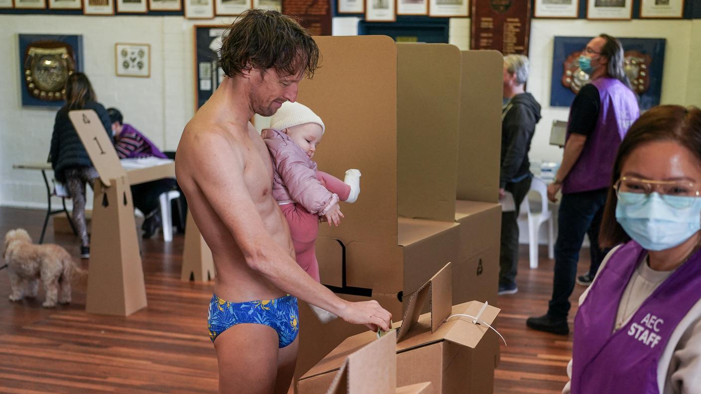 Al seggio di Bondi Beach, la famosa spiaggia nei pressi di Sydney 