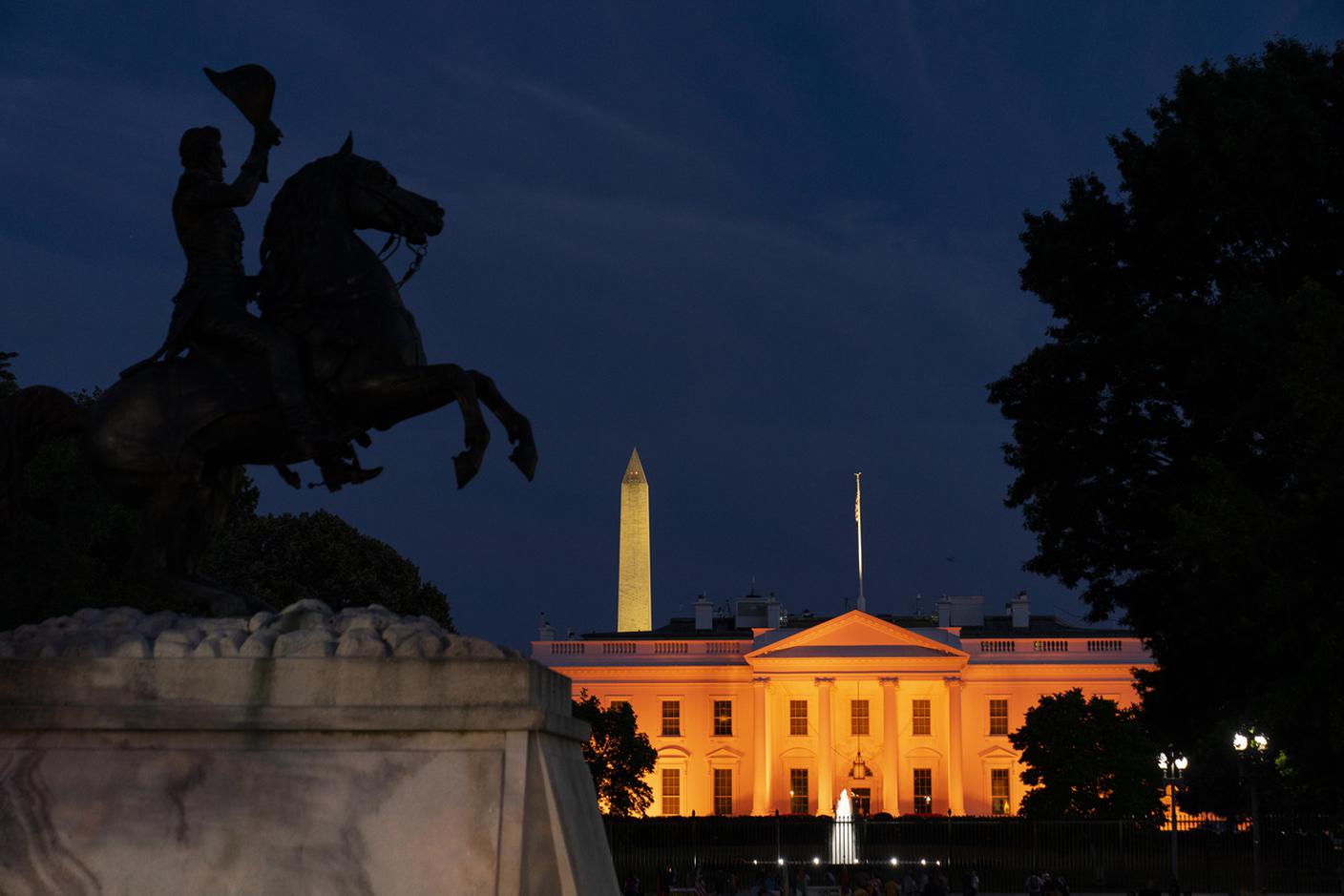 National Gun Violence Awareness Day 2022 White House orange lights 