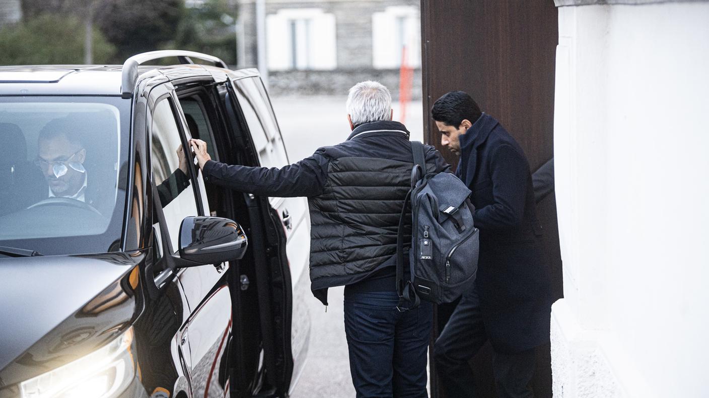 Al Khelaifi durante il primo giorno di udienza