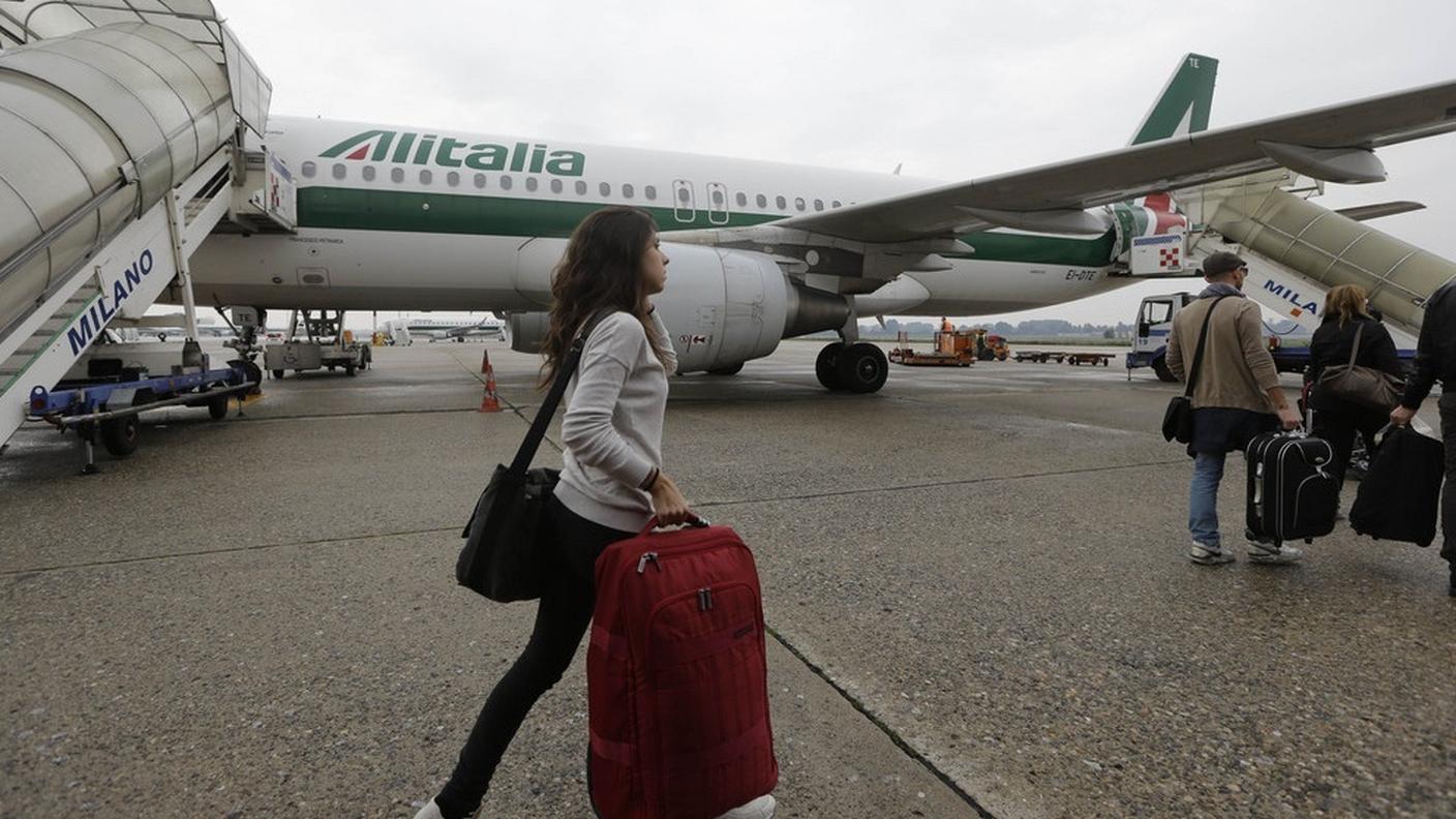 Un aereo della compagnia italiana Alitalia