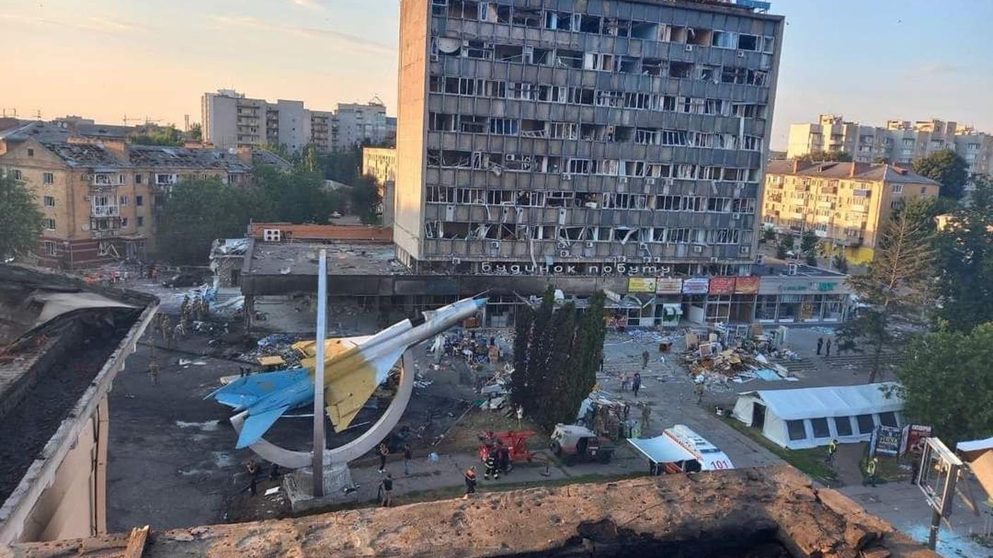 Lo stabile centrato giovedì dai missili russi a Vinnytsia in cui sono morte decine di civili