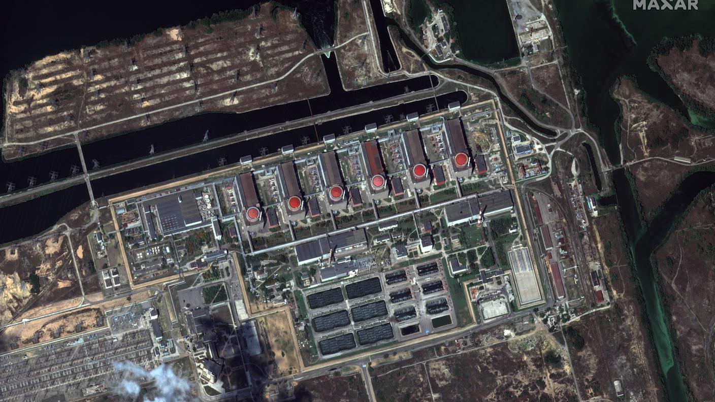 Una veduta dall'alto della centrale nucleare ucraina 