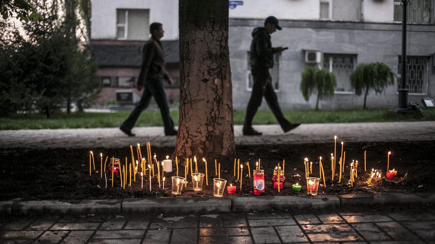 Candele a ricordo dei caduti di Odessa