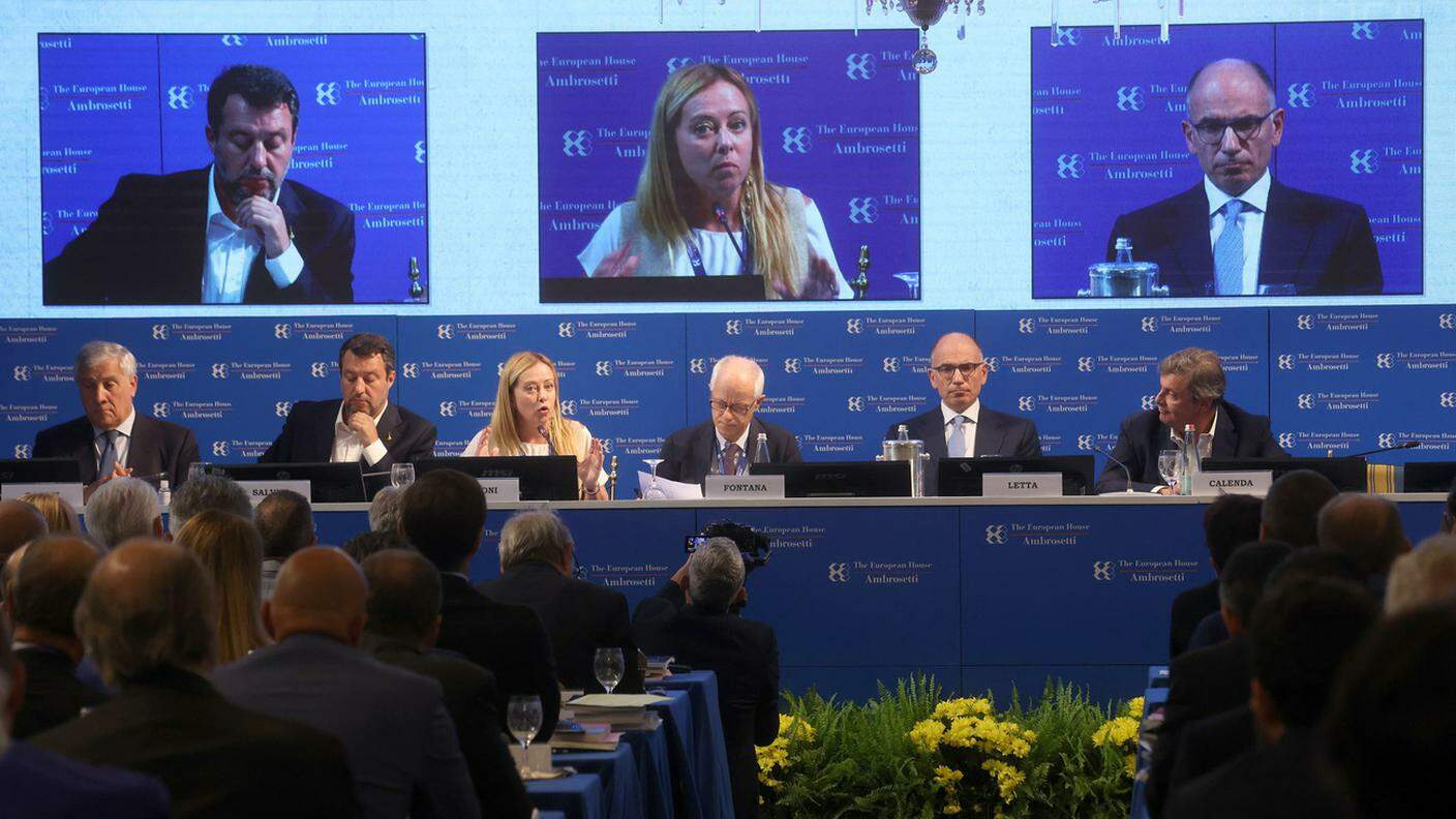 I principali leader politici italiani a Cernobbio, il 4 settembre 2022, al Forum Ambrosetti