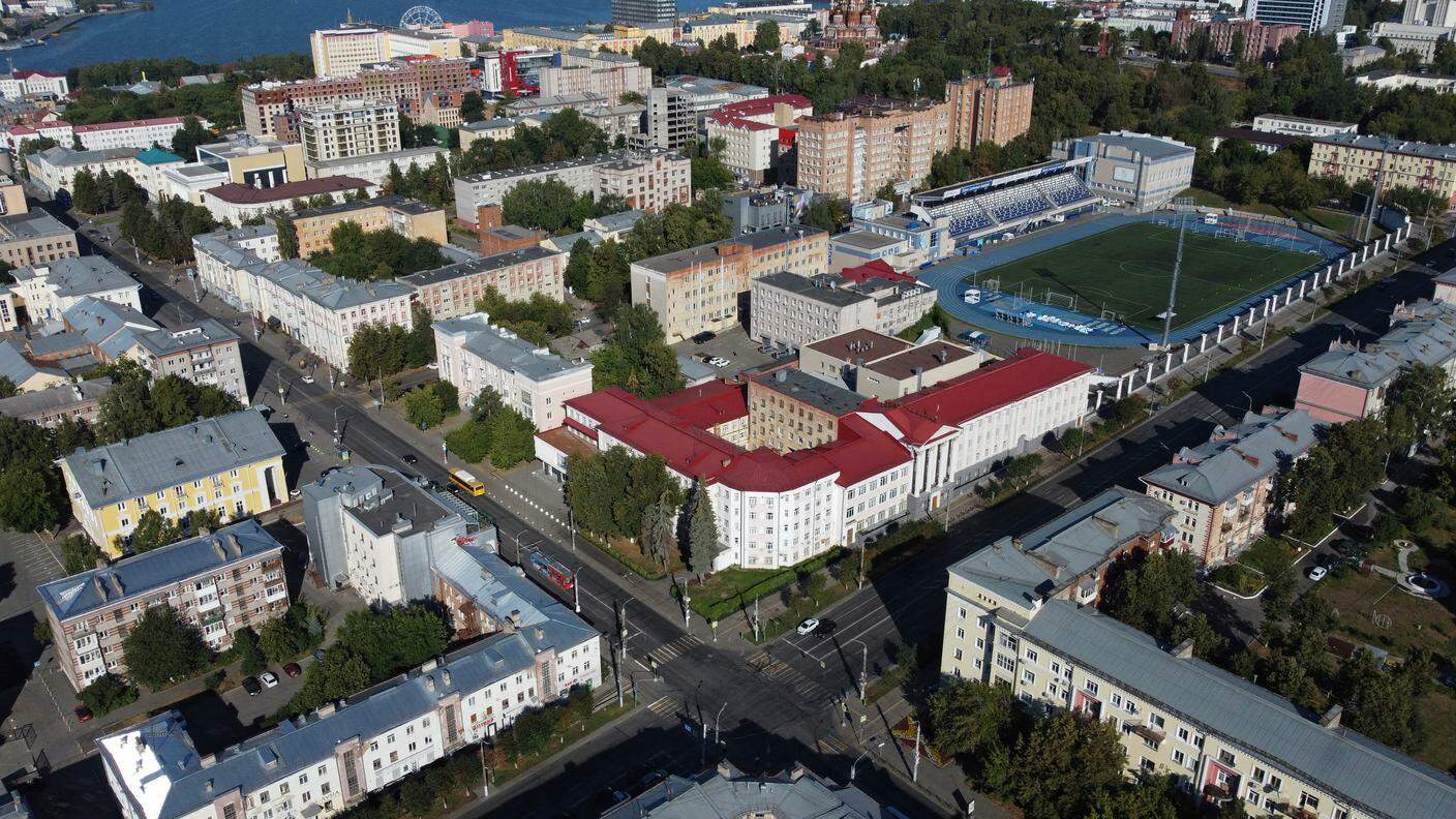 Una ripresa aerea di Izhevsk, dove è avvenuta la sparatoria. La città si trova a circa un migliaio di chilometri a est da Mosca
