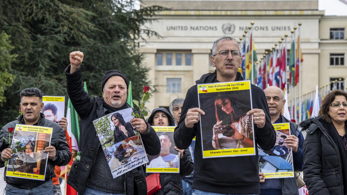 I manifestanti a Ginevra