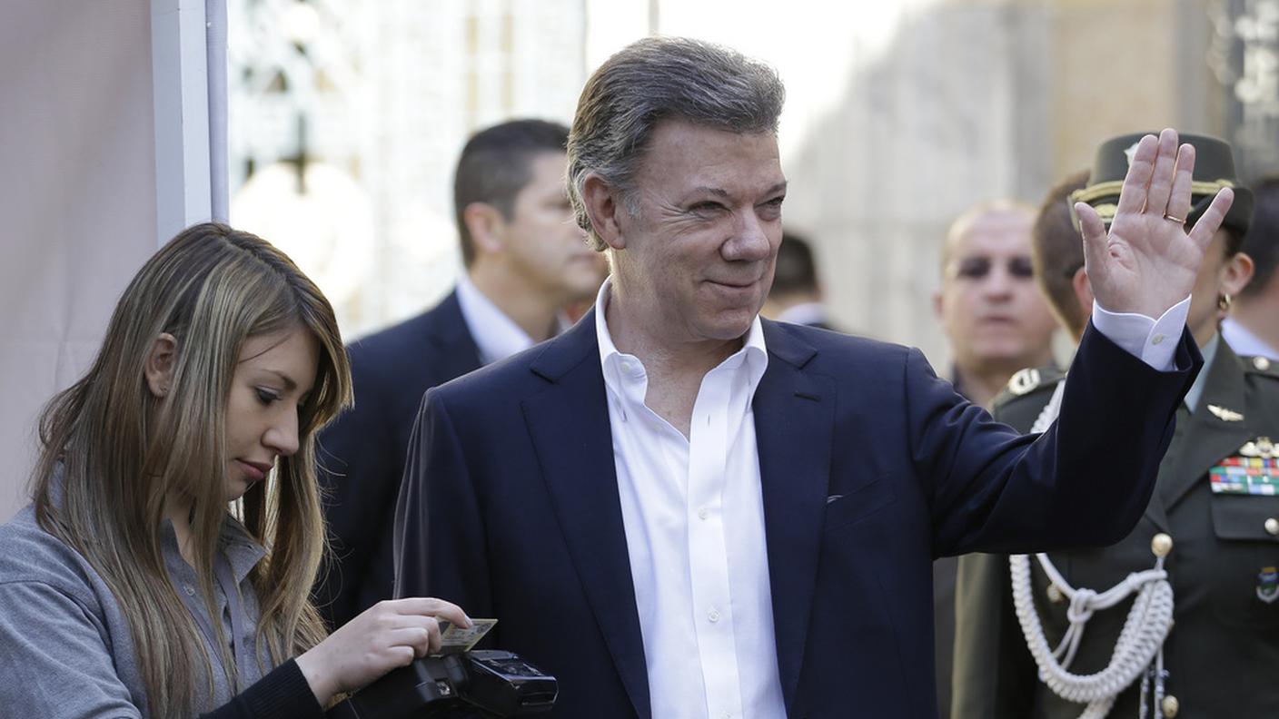 Il capo di Stato uscente, Juan Manuel Santos