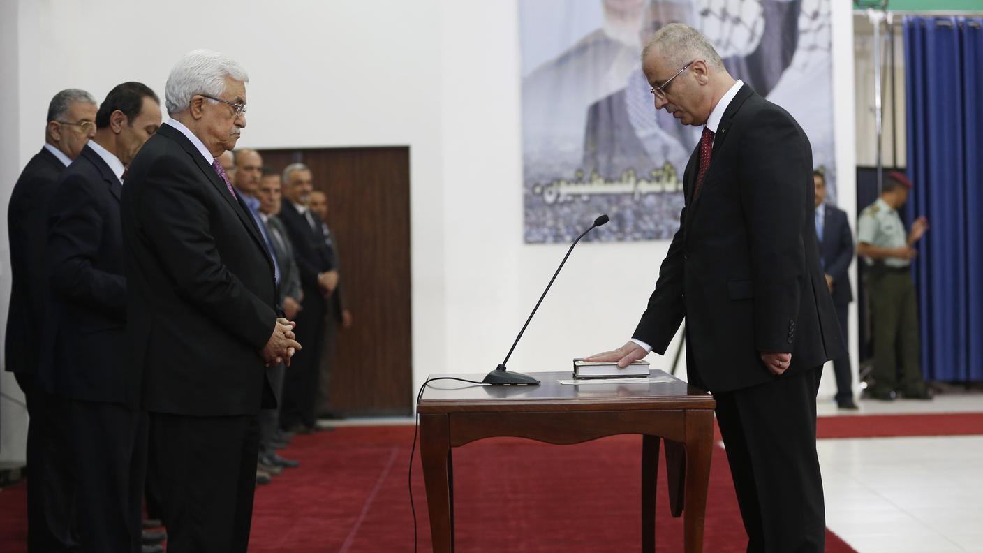 Mahmoud Abbas e Rami Hamdallah