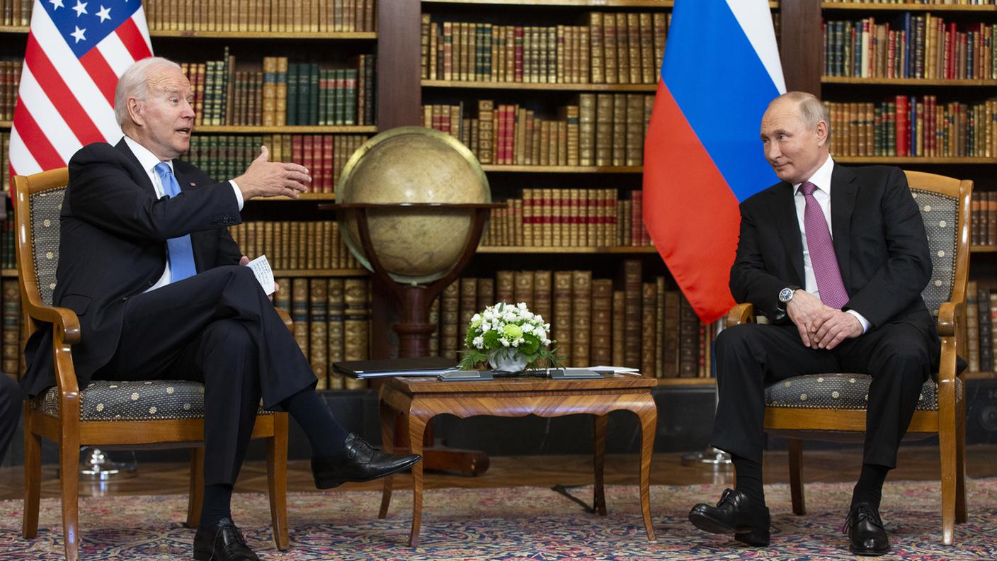 Joe Biden e Vladimir Putin durante il loro incontro del 2021 a Ginevra