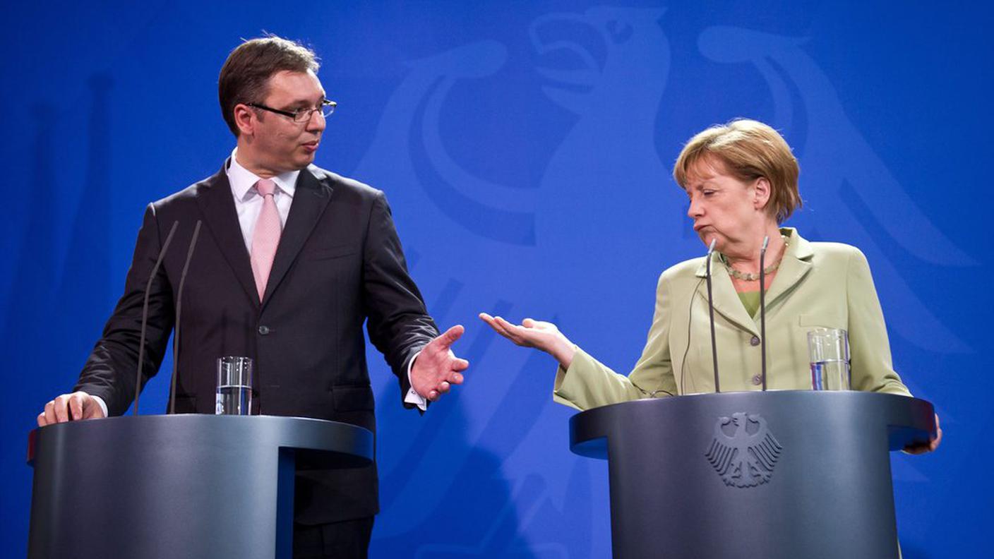 Merkel e Vucic in conferenza stampa