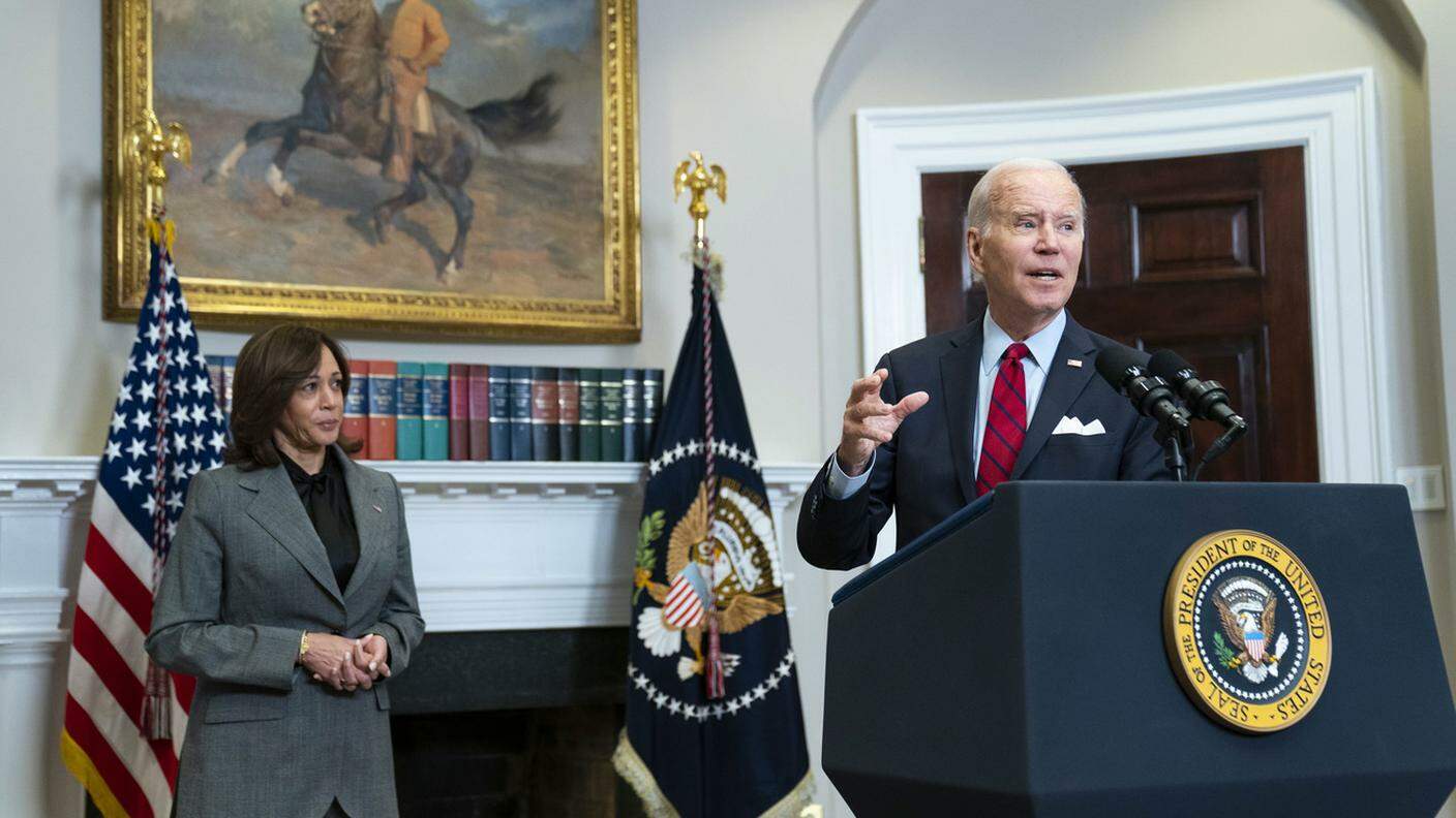 Joe Biden durante il suo discorso alla Casa Bianca