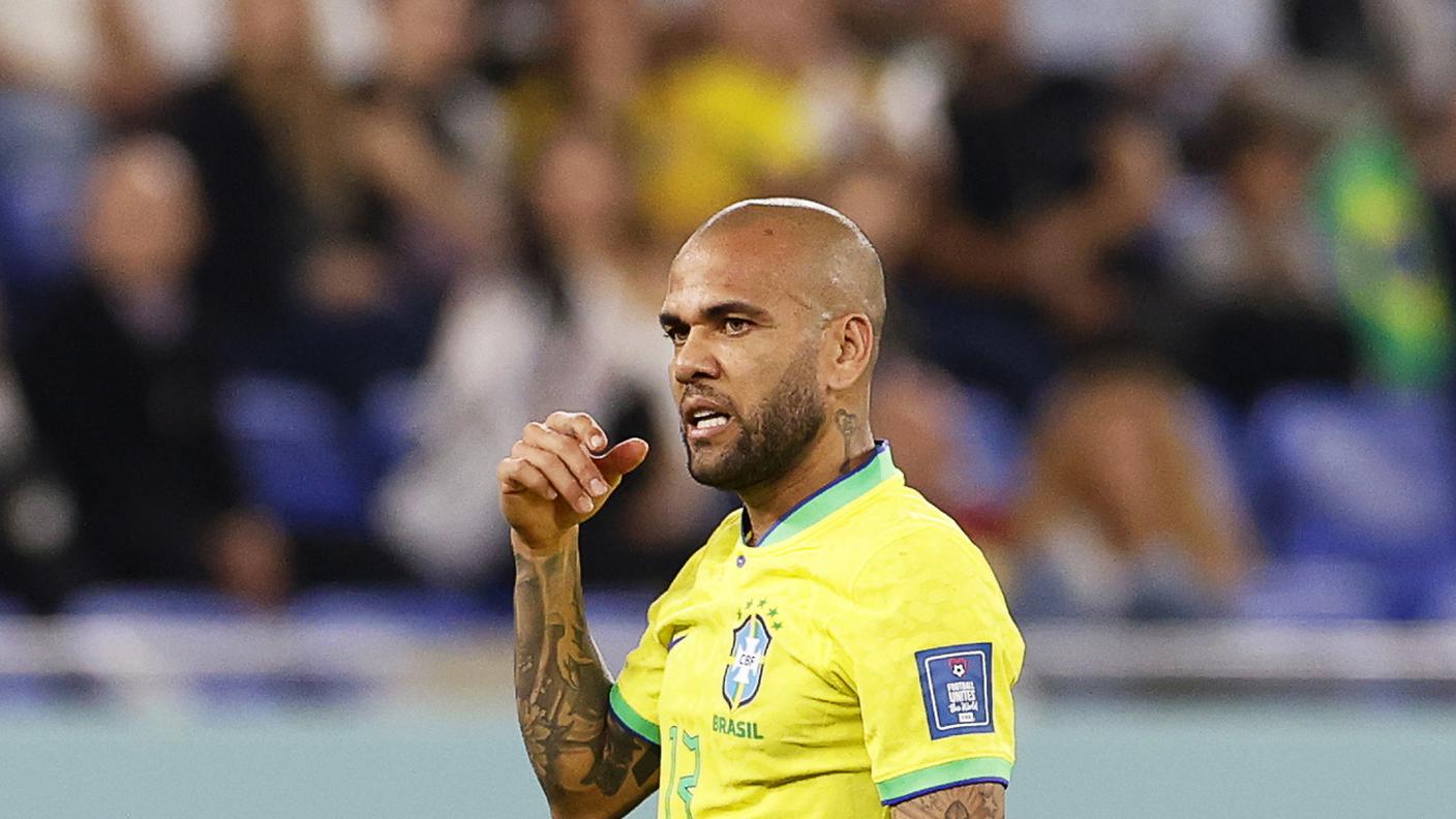Dani Alves, qui ripreso a inizio dicembre durante l'incontro fra Brasile e Corea del sud ai Mondiali in Qatar