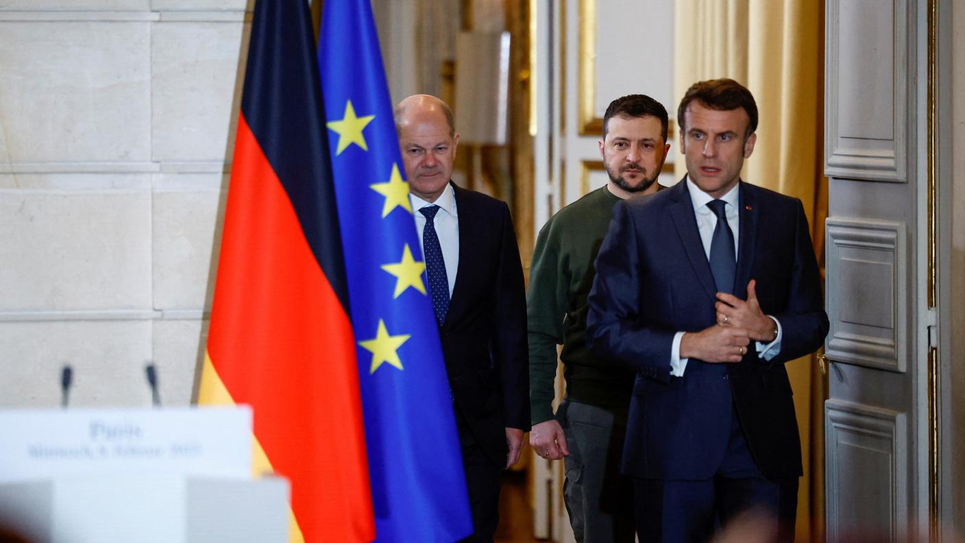 Scholz, Zelensky e Macron