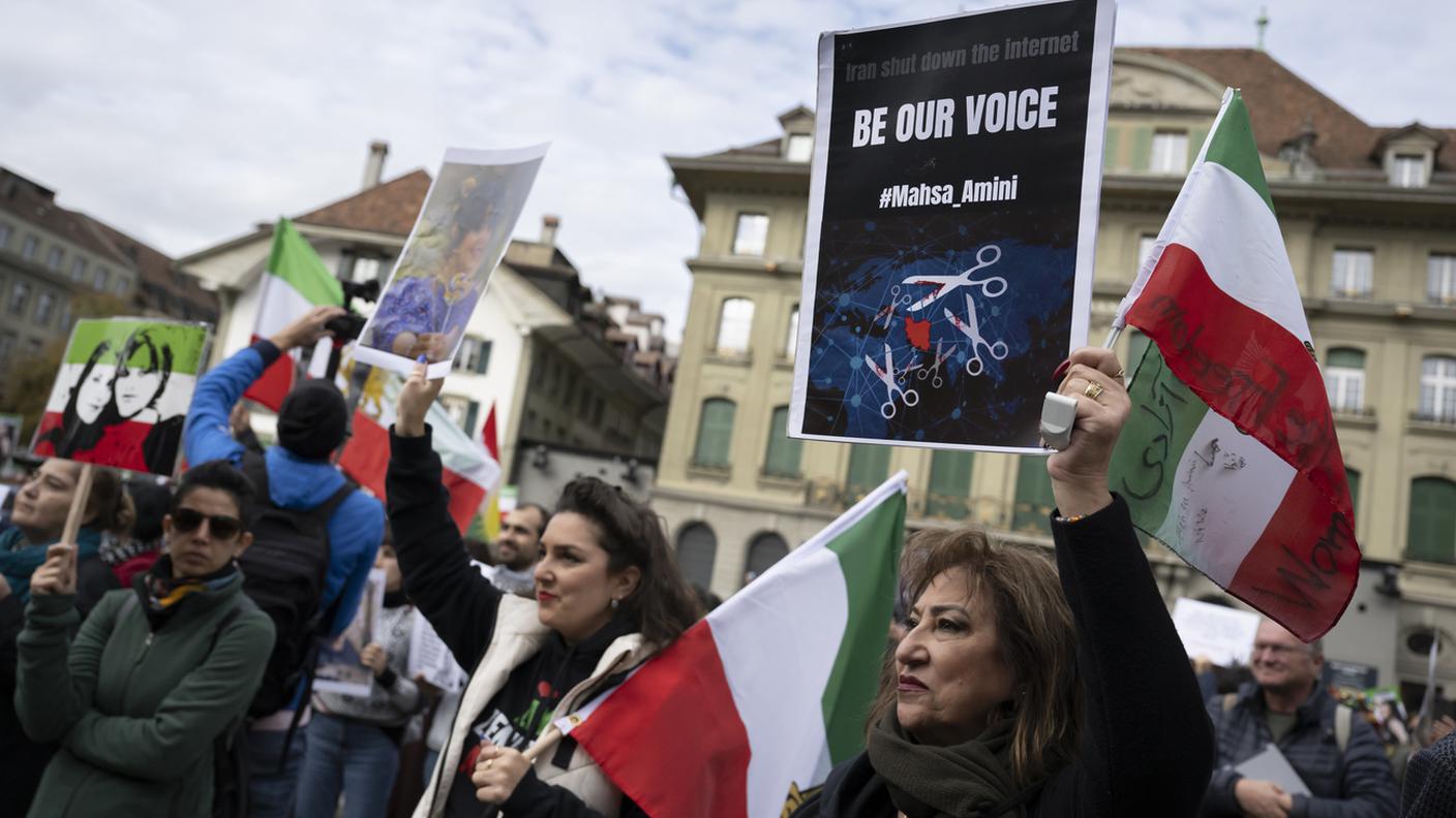 La manifestazione contro il regime iraniano tenutasi lo scorso novembre a Berna