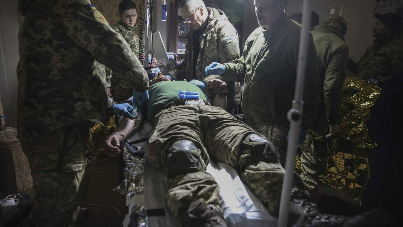 Un soldato ucraino ferito