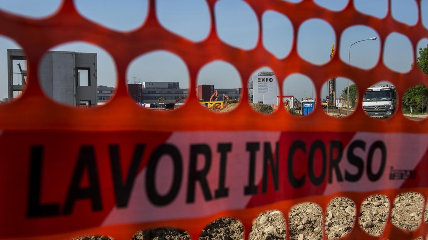 Un cantiere aperto nell'ambito di Expo 2015 a Milano 
