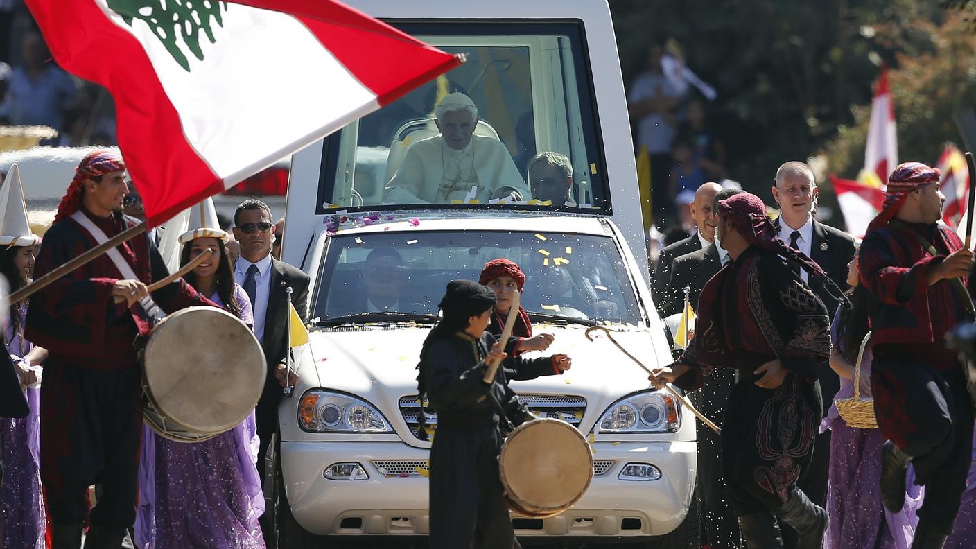 Arrivo del Papa al palazzo di Baabda