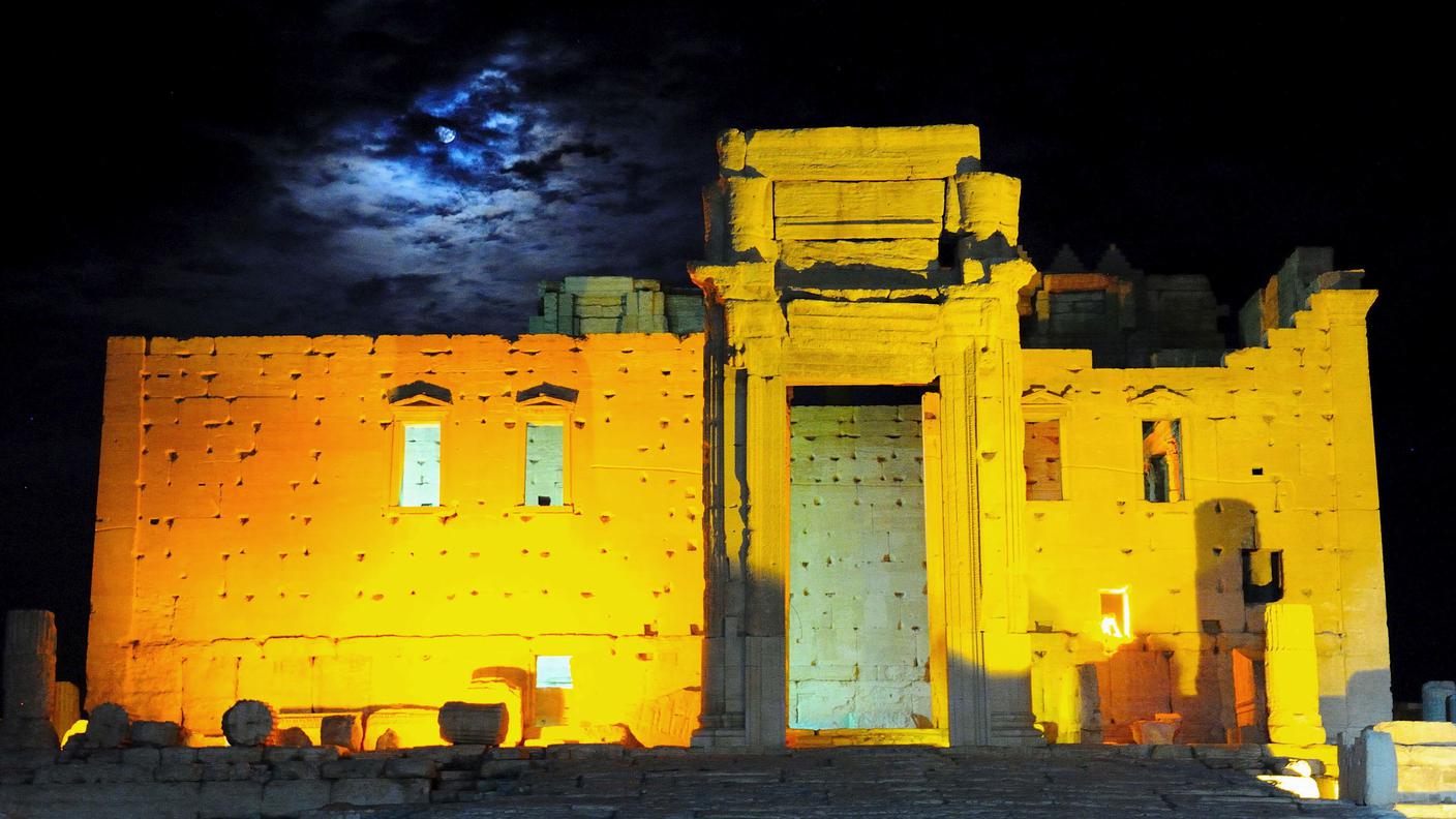 Il tempio di Bel, a Palmira, ritratto in tutta la sua bellezza nel 2010